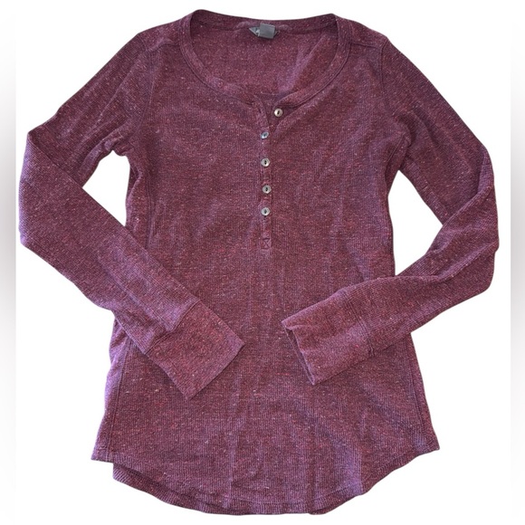 Eddie Bauer Tops - Eddie Bauer Women's Maroon Long Sleeve Henley Top XS